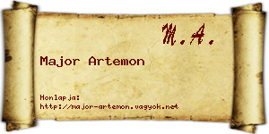 Major Artemon névjegykártya
